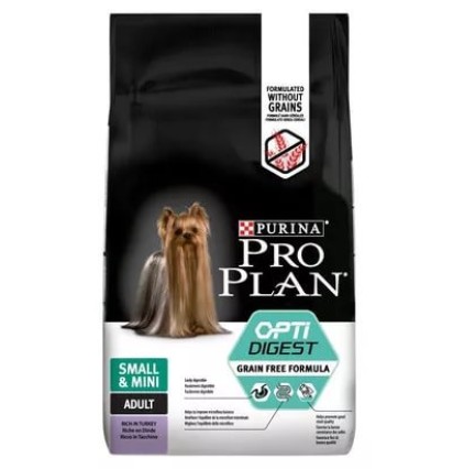 Pro Plan OptiDigest Grain Free Small and Mini Adult сухой корм для взрослых собак мелких пород с индейкой 700 гр. 